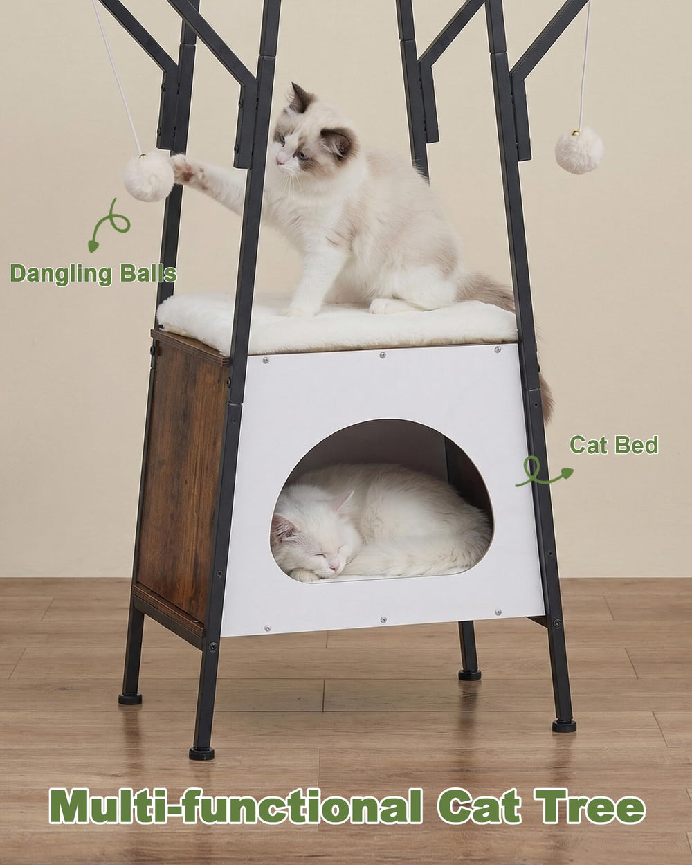 VERSASKY Arbre-chat rembourrage amovible pour entretien et confort.