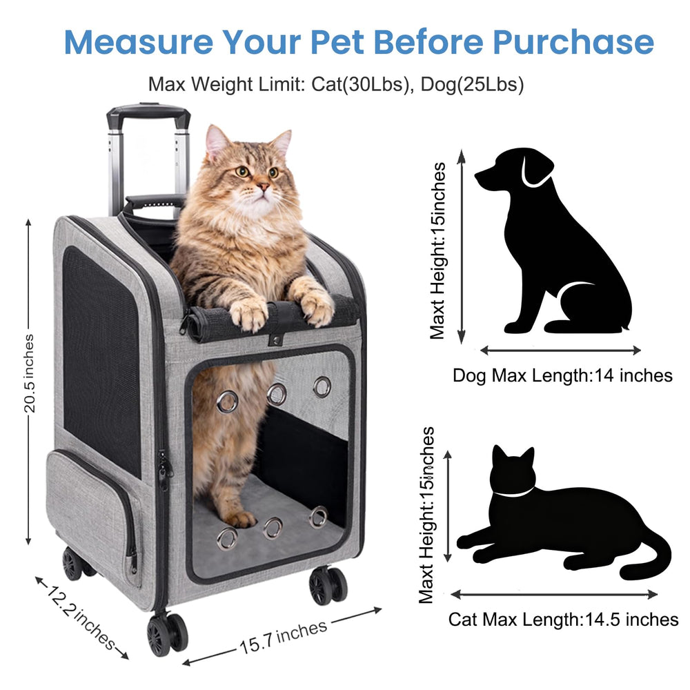 VERSMELO Carrier pour animaux avec base renforcée et roues silencieuses.