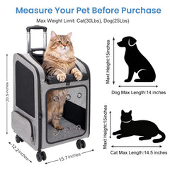 VERSMELO Carrier pour animaux avec base renforcée et roues silencieuses.