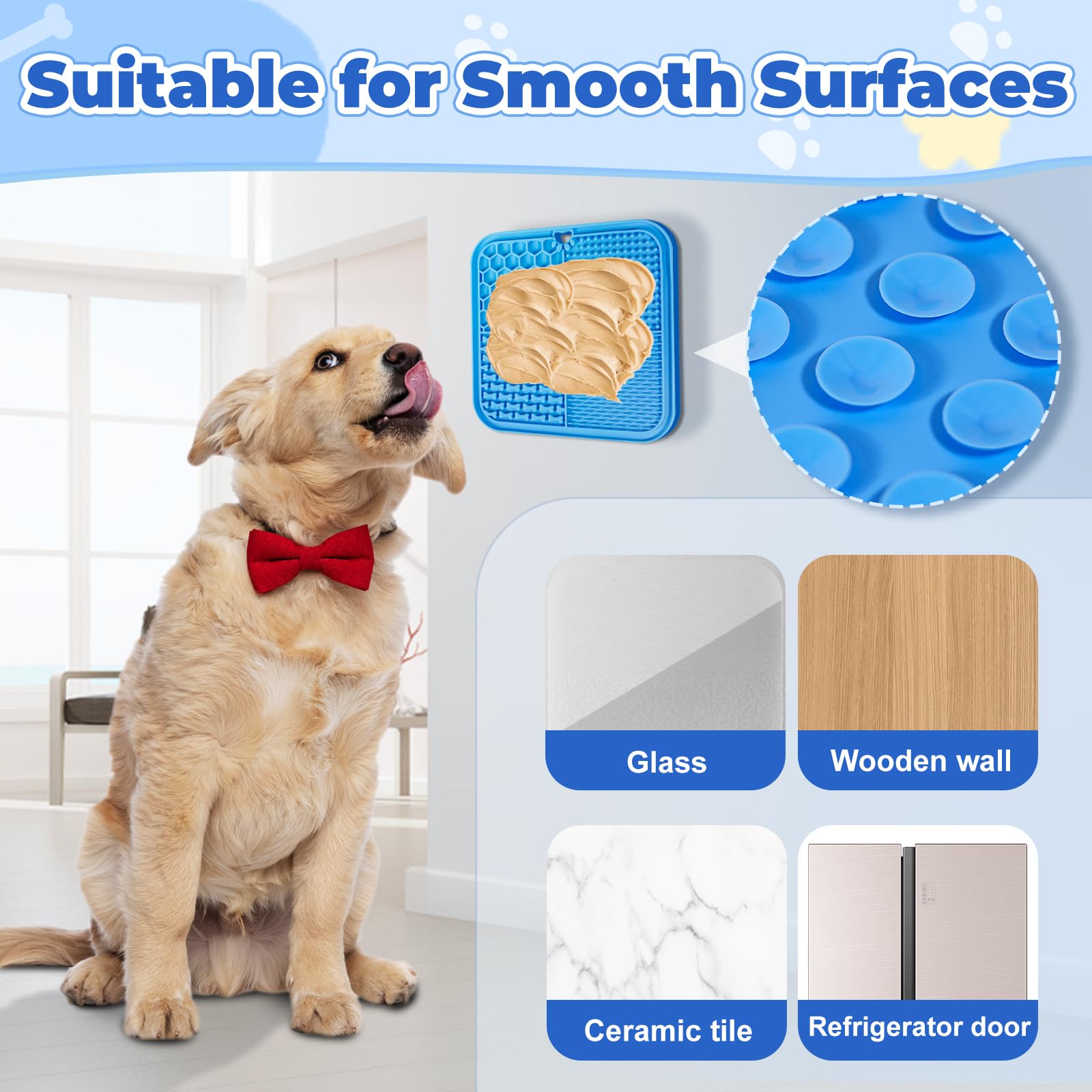 Verwohnt Lick Mat distribution lente des aliments sur surfaces propres.