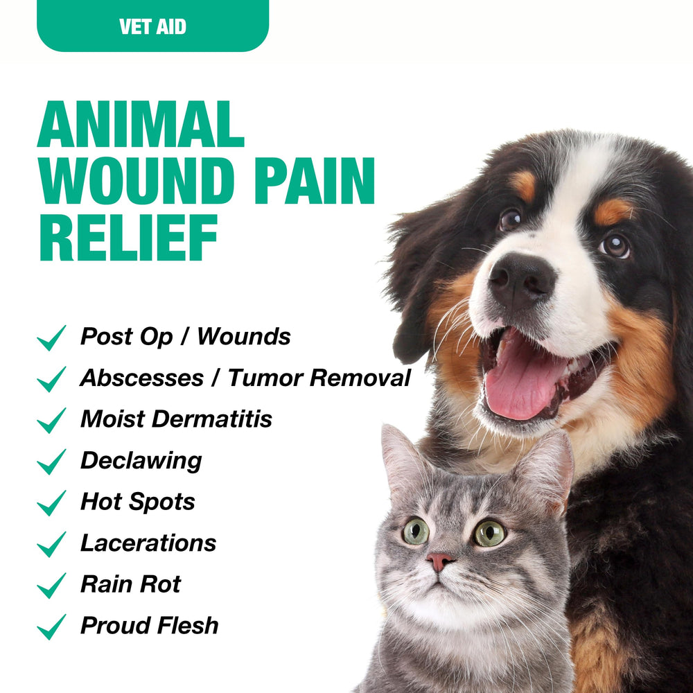 Vet Aid Spray: application saline douce pour dermatites et irritations.