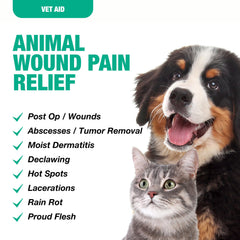 Vet Aid Spray: application saline douce pour dermatites et irritations.