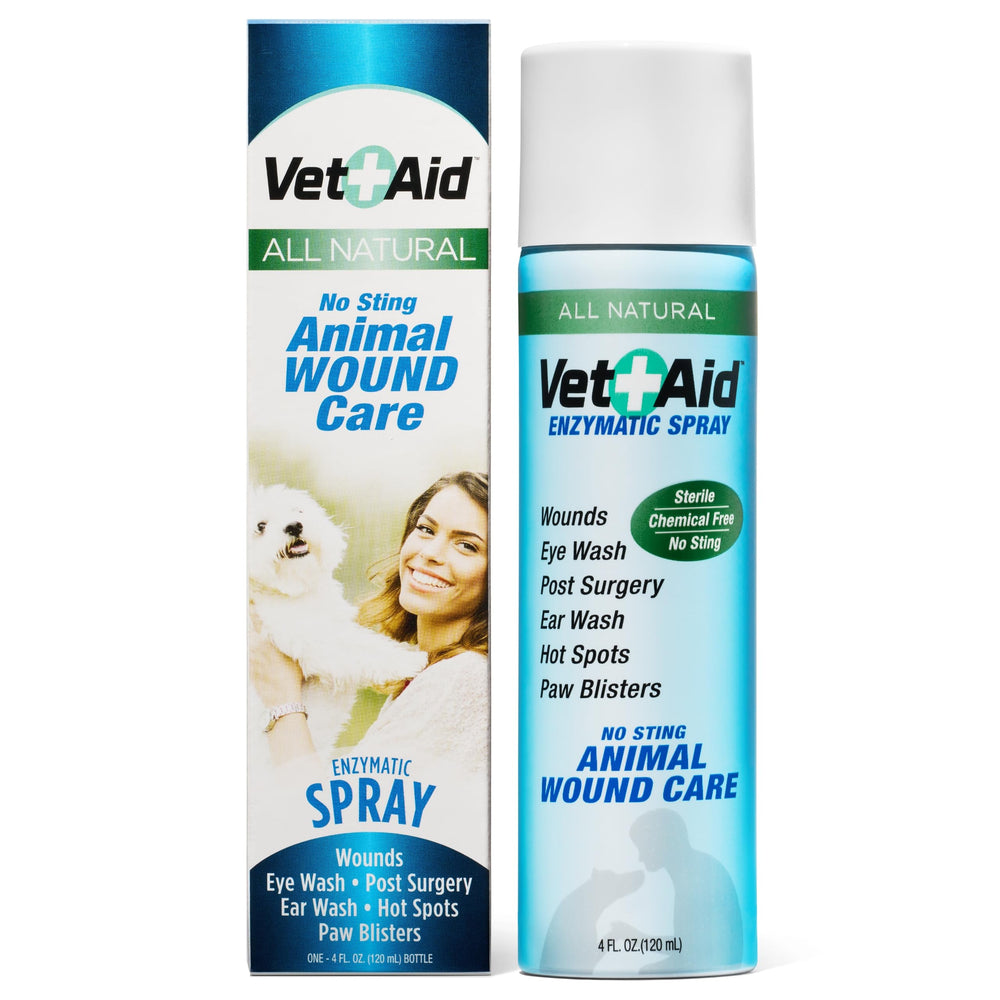 Vet Aid Spray, bouteille prête à l'emploi pour le soin des plaies animaux.