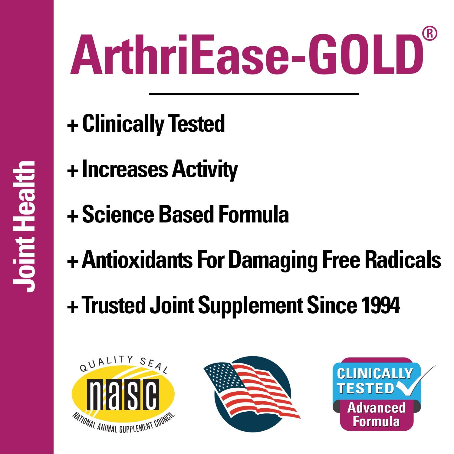 Vet Classics ArthriEASE-Gold - Utilisation quotidienne: convient pour chiens et chats seniors.