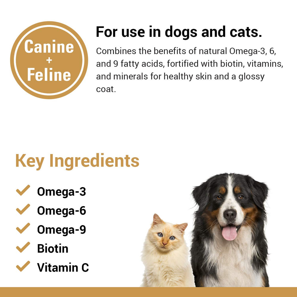 Vet Classics Omega 3-6-9 – bouteille-poudre, dose facile à utiliser.