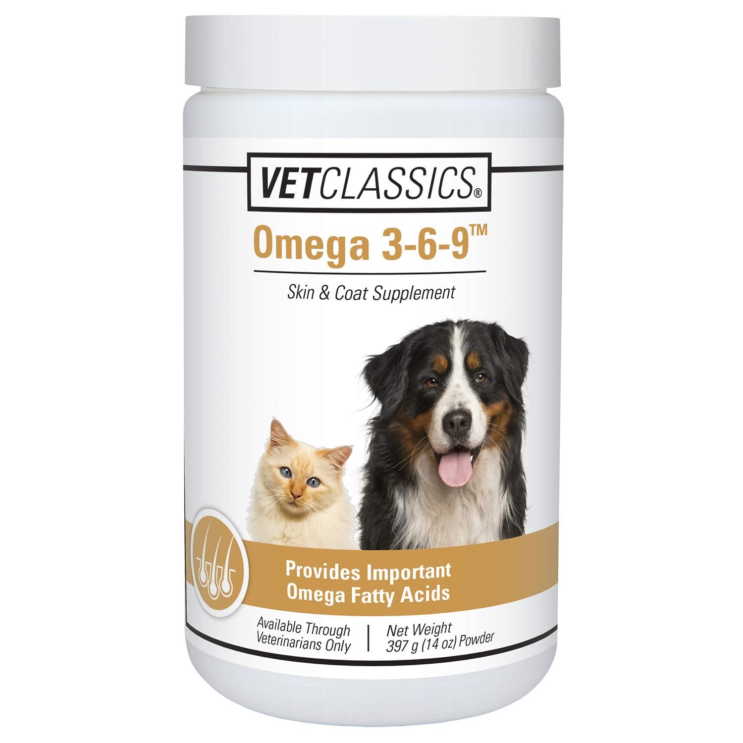 Vet Classics Omega 3-6-9 – poil-sante-poudre, pelage doux et sain.