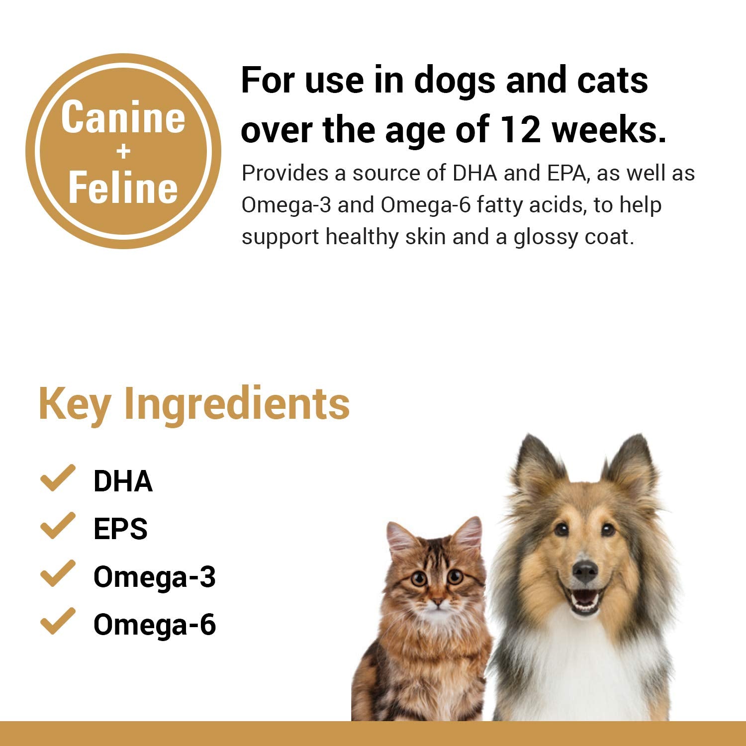 Vet Classics contient DHA et EPA, acides gras essentiels pour les animaux