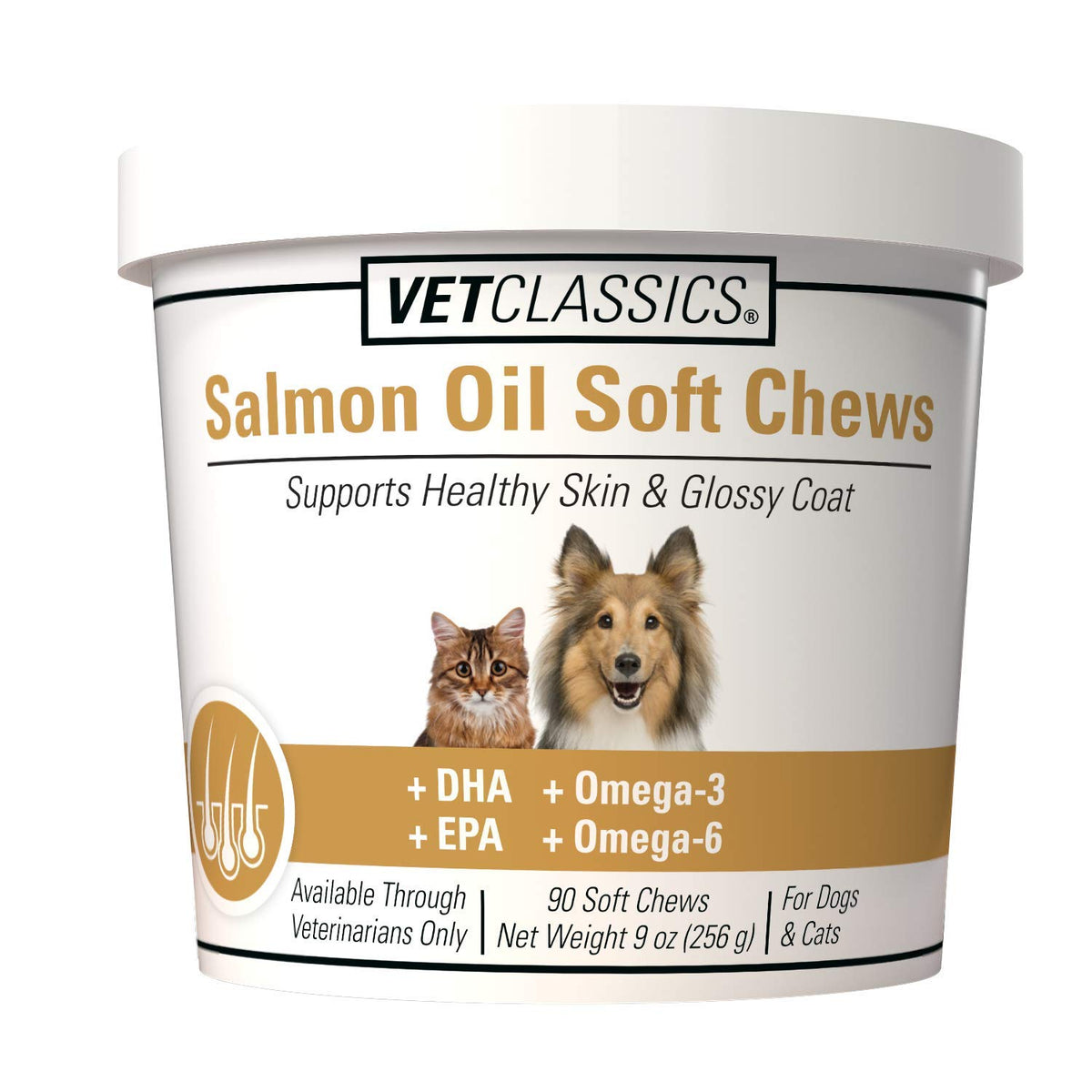 Vet Classics huile saumon en bouteille pour pelage brillant et sain