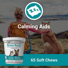Vet Classics Stress Away: emballage du produit pour chiens et chats.