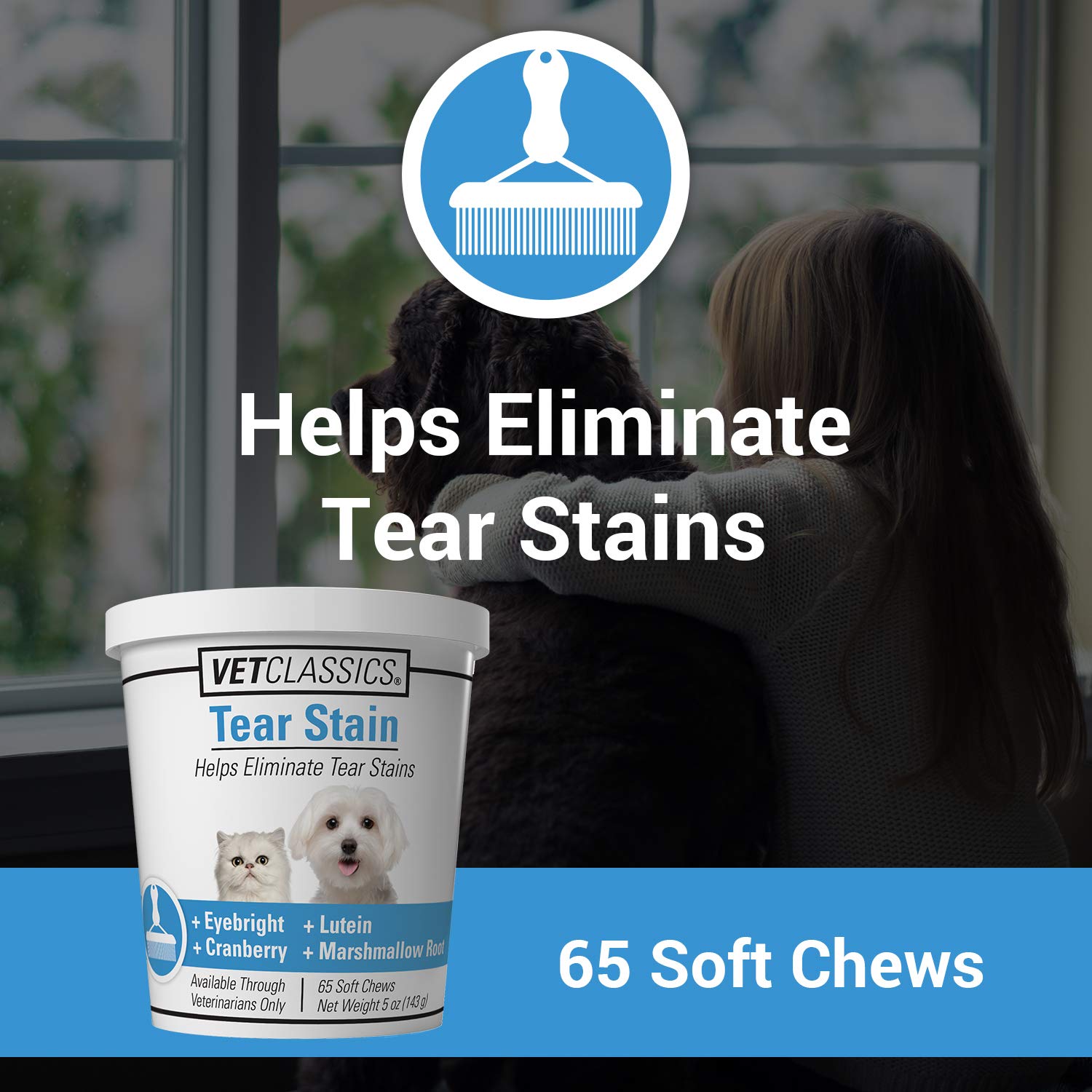 Vet Classics – bouteille de compléments pour taches lacrymales chat, usage domestique