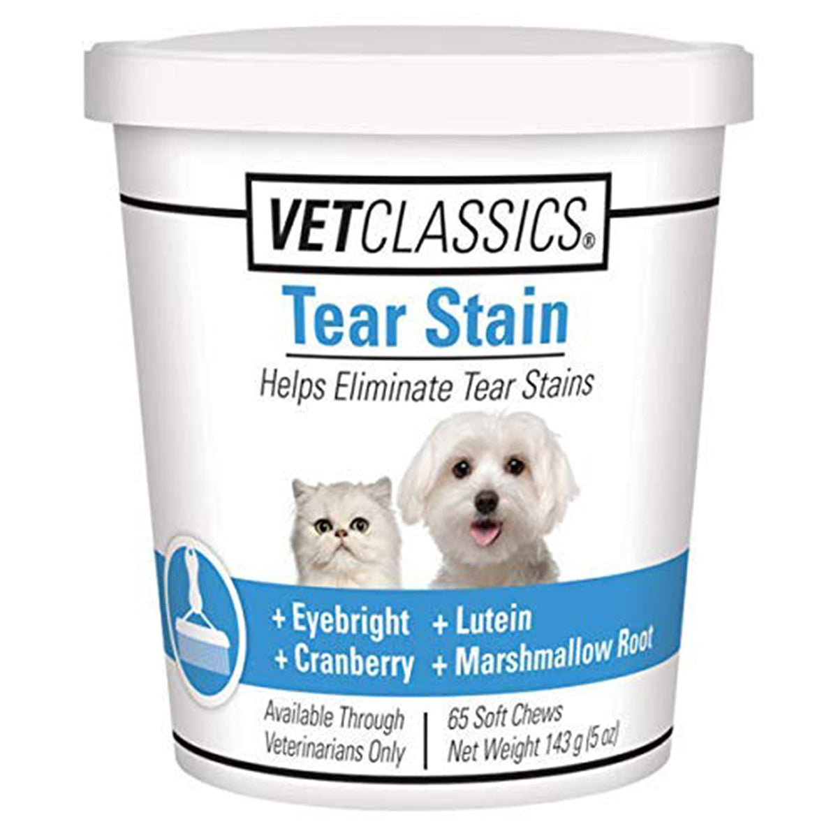 Vet Classics – bouteille de compléments pour taches lacrymales chien, effet potentiel sur les yeux