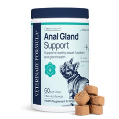 Packaging Veterinary Formula montrant le soutien des glandes anales chez les chiens
