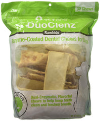 Vet One DuoClenz friandises dentaires enzymées pour gros chien, soutien possible à l'haleine fraîche.