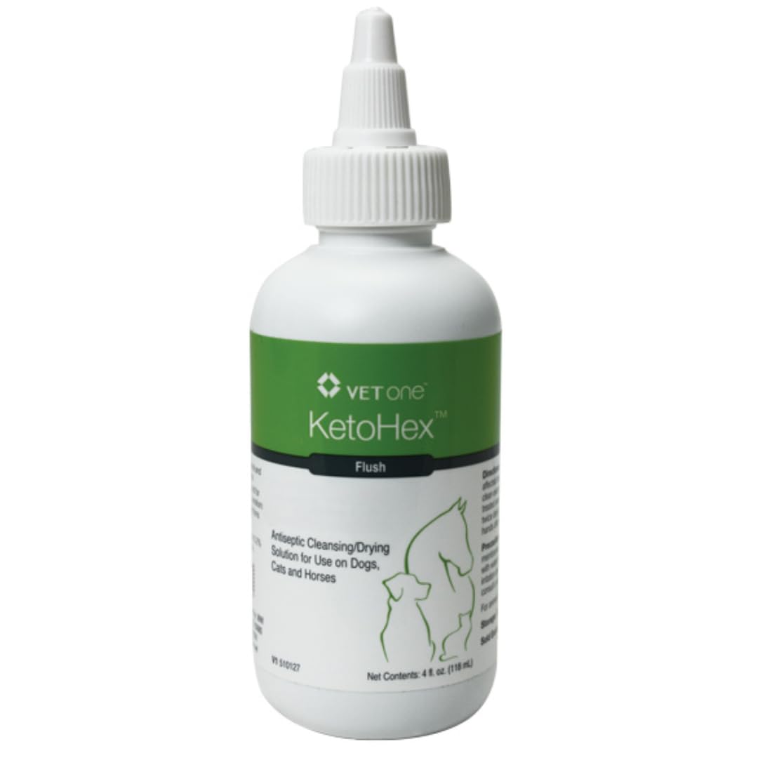 Ketohex Flush par Vet One : bouteille 4 oz prête à nettoyer les petites plaies.