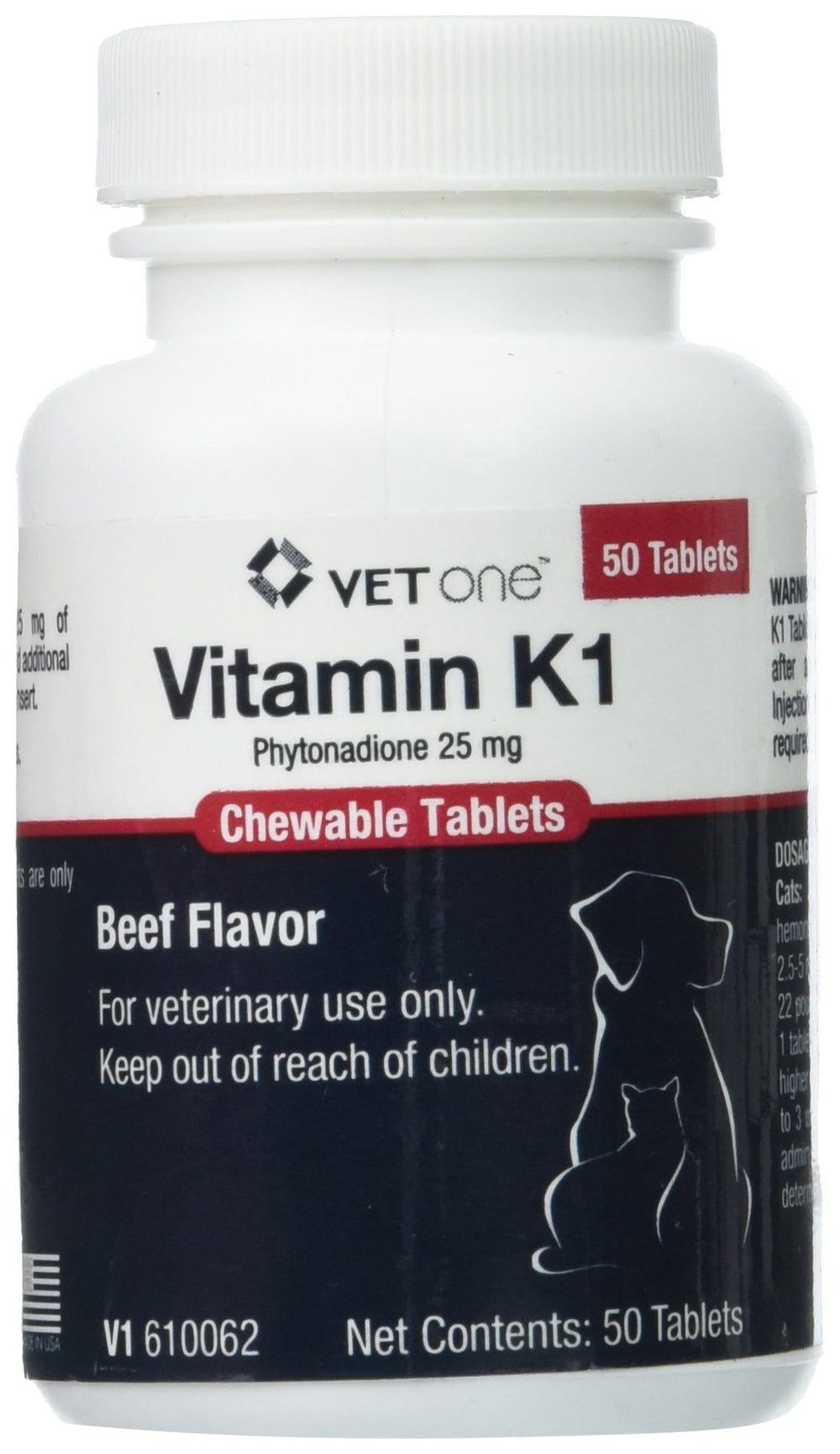Vet One vitamine K1, comprimés à croquer goût boeuf pour chiens et chats