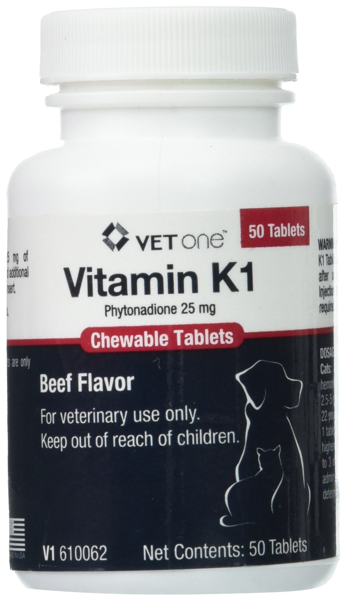 Vet One vitamine K1, comprimés à croquer goût boeuf pour chiens et chats
