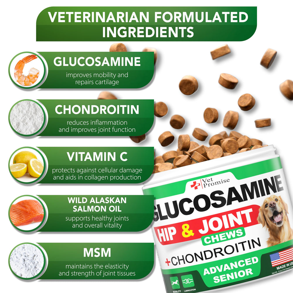 Vet Promise composants naturels, articulation et cartilage pour chien.