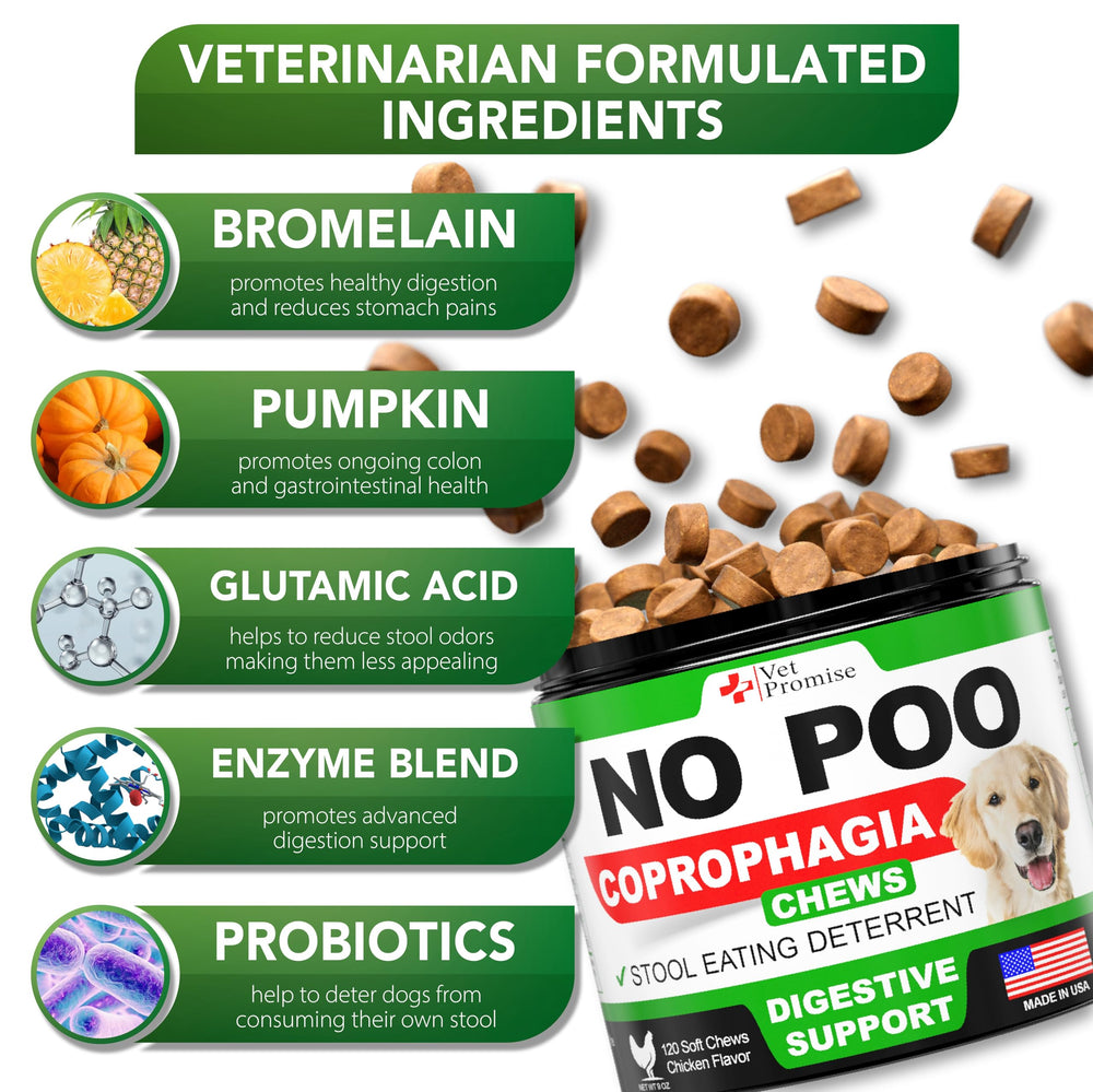 Vet Promise No Poo Chews - ingrédients naturels sans sucres ajoutés et additifs
