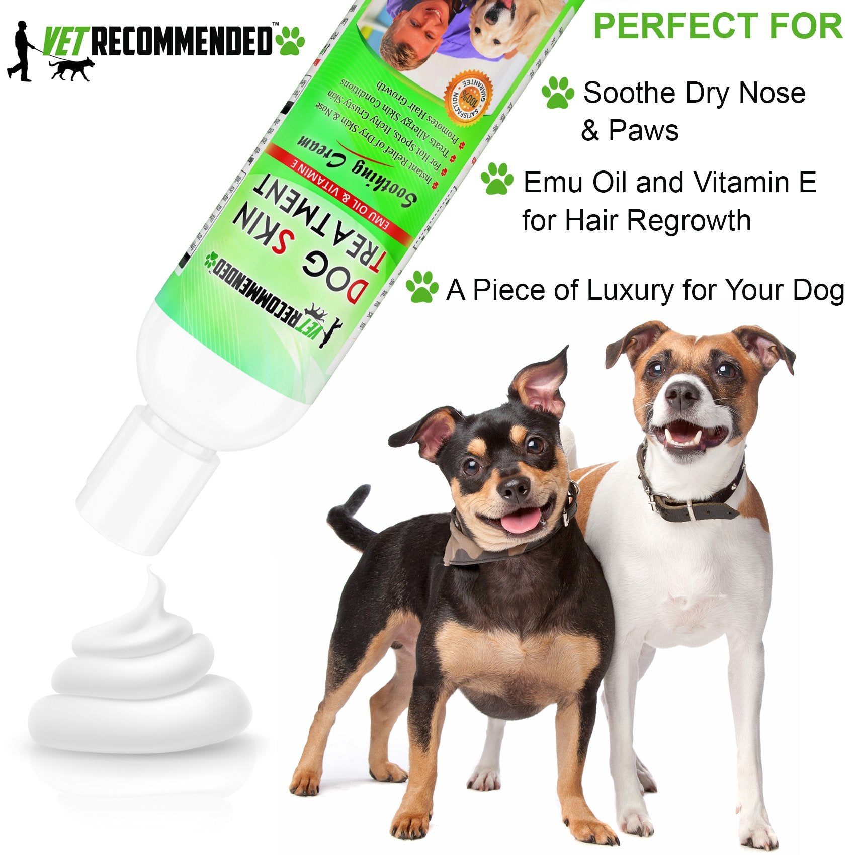Vet Recommended Crème zones sèches chien – apaise les zones sèches et irritées.