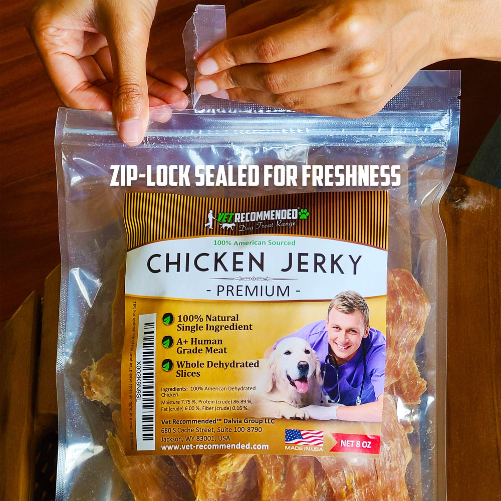 Vet Recommended : fabriqué aux États-Unis, poulet déshydraté de haute qualité pour chien.