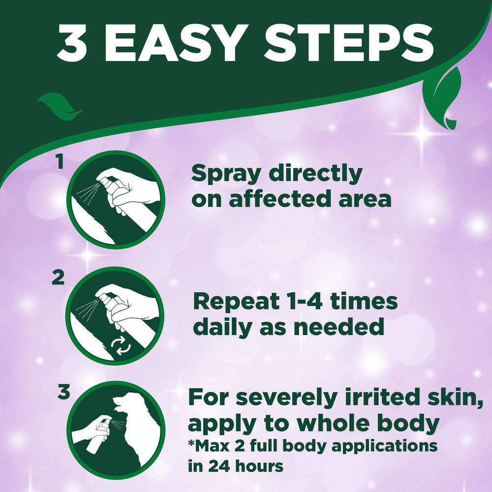 Vet's Best Allergy Itch Relief Spray ideal pour peaux sensibles et demangeaisons.