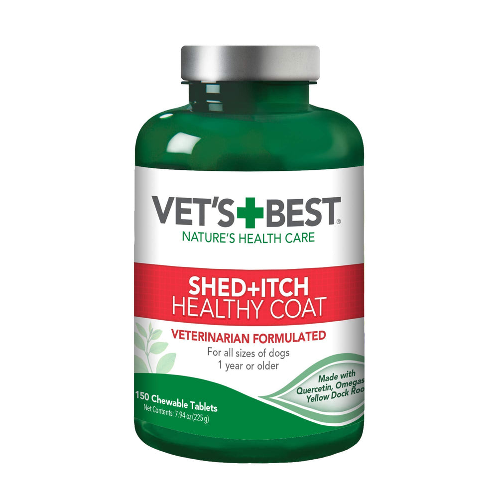 Bouteille Vet's Best avec friandises, soutien pelage sain et peau hydratée.