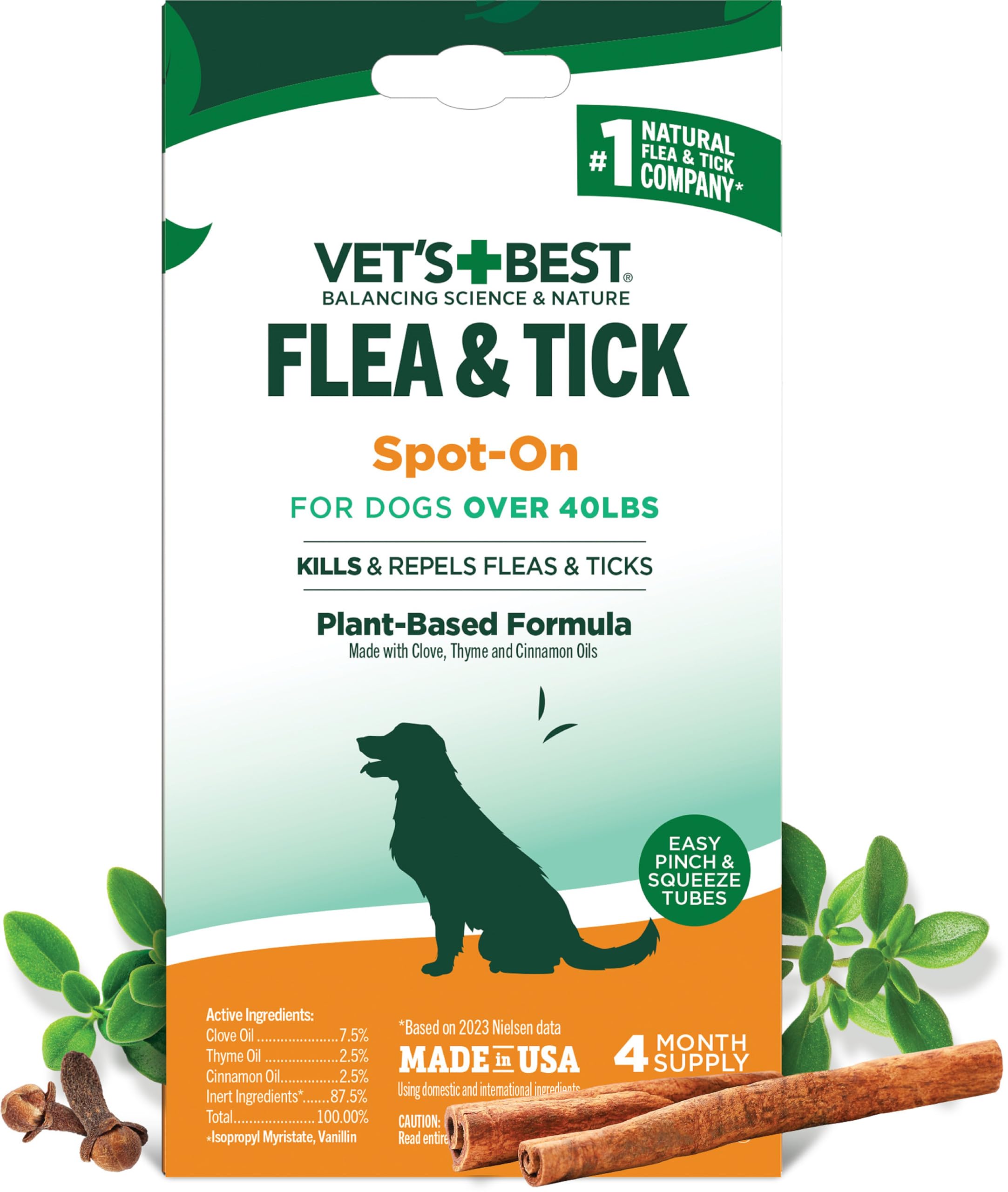 Vet's Best - bouteille-gouttes pour chien gros, application pratique.