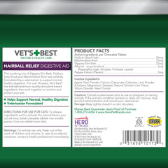 Vet's Best Chat Hairball Relief – tablettes saveur poulet, faciles à donner