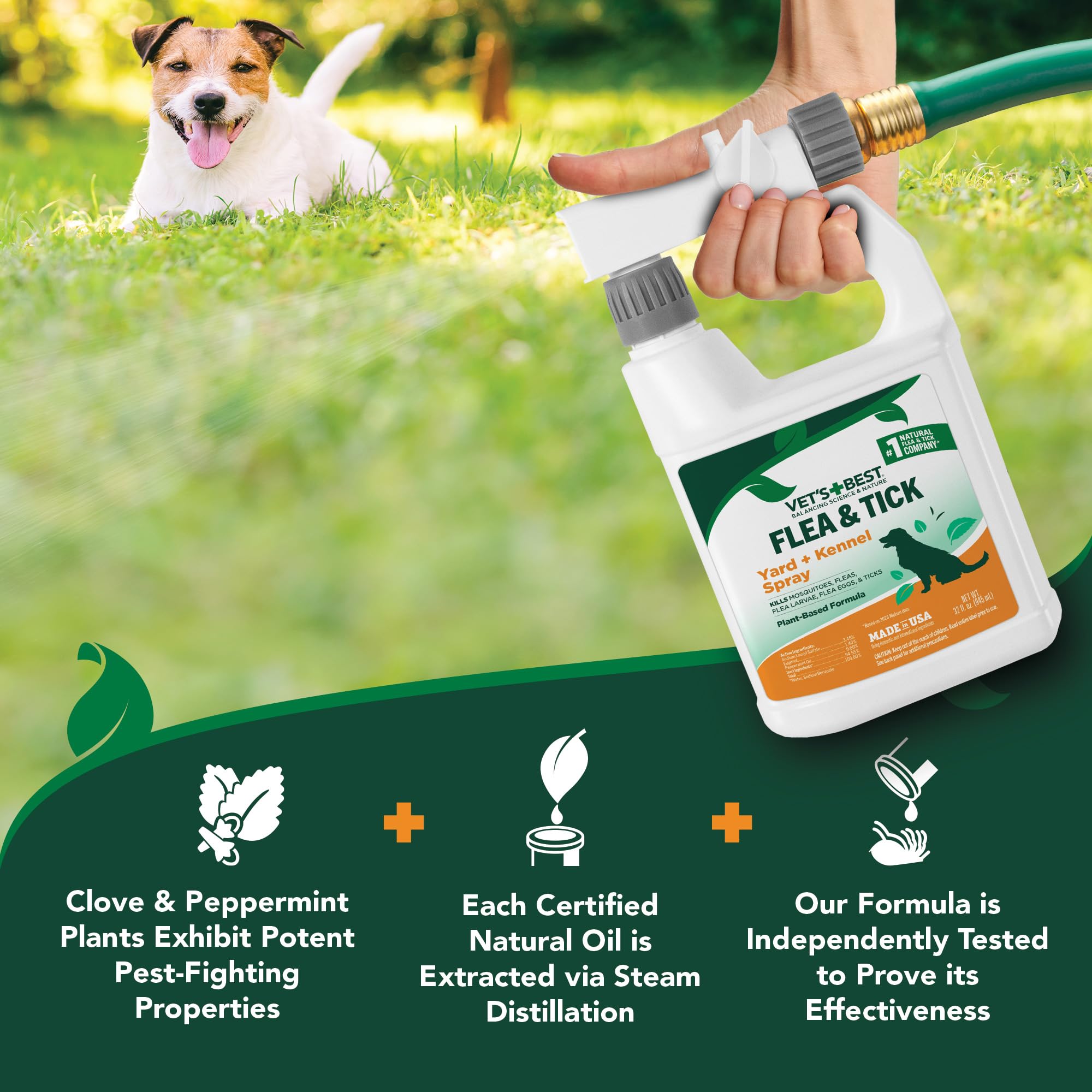 Vet's Best chenil-chien: pulvérisation extérieure sûre pour espaces extérieurs.