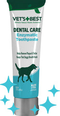 Dentifrice enzymatique Vet's Best en tube pour chiens, application pratique.