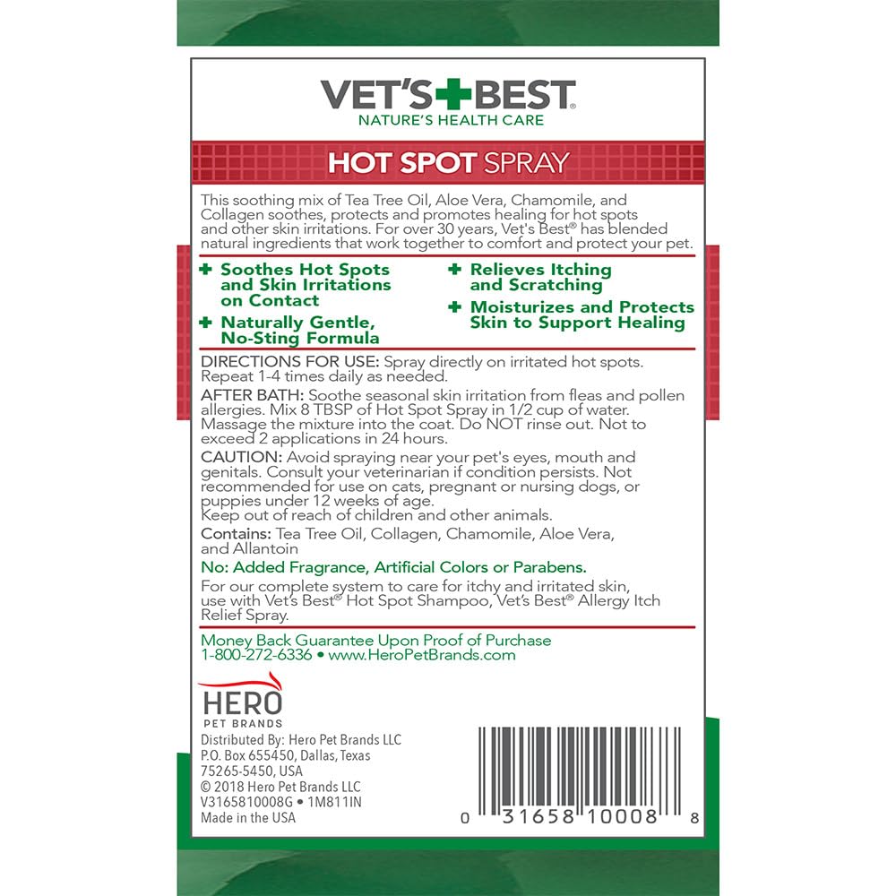Vet's Best – usage pratique lors de démangeaisons saisonnières et irritations.