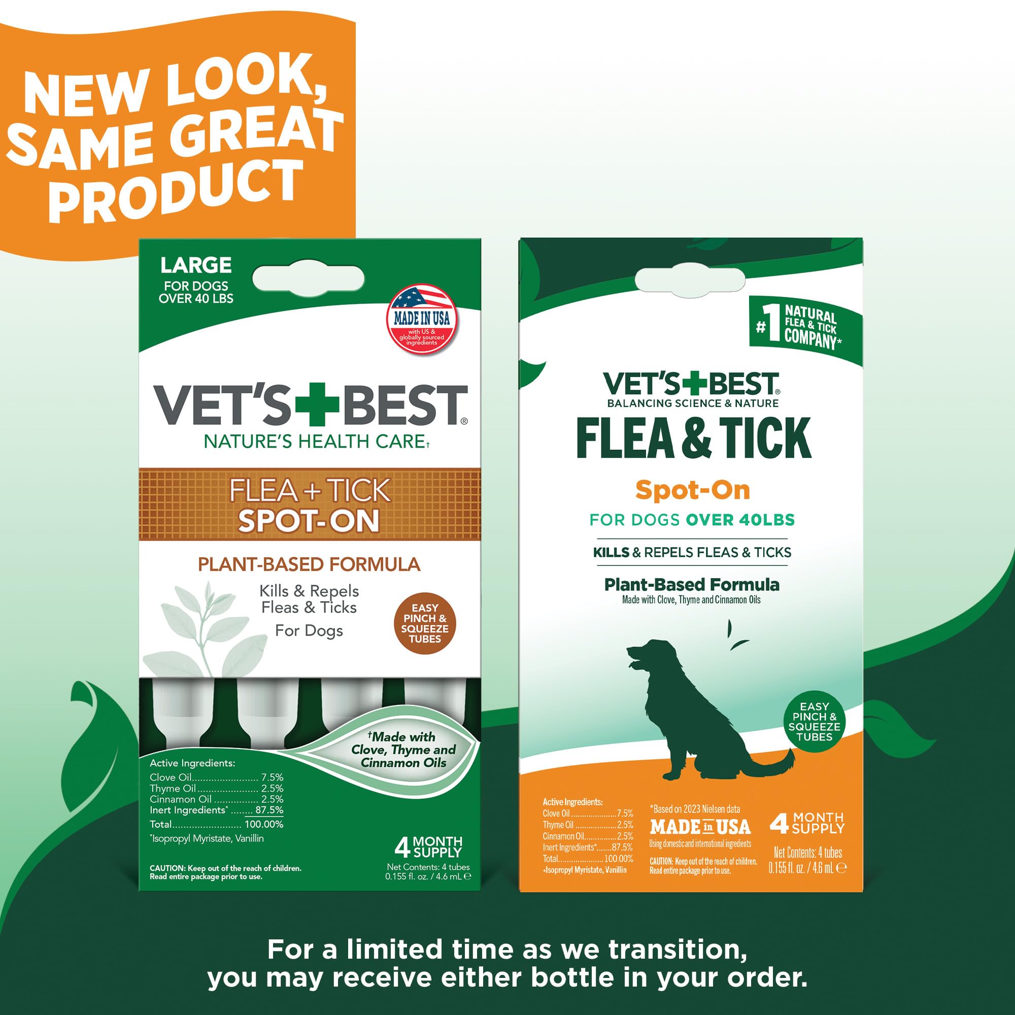 Vet's Best - ingrédients naturels: clou de girofle et thym, huiles essentielles.