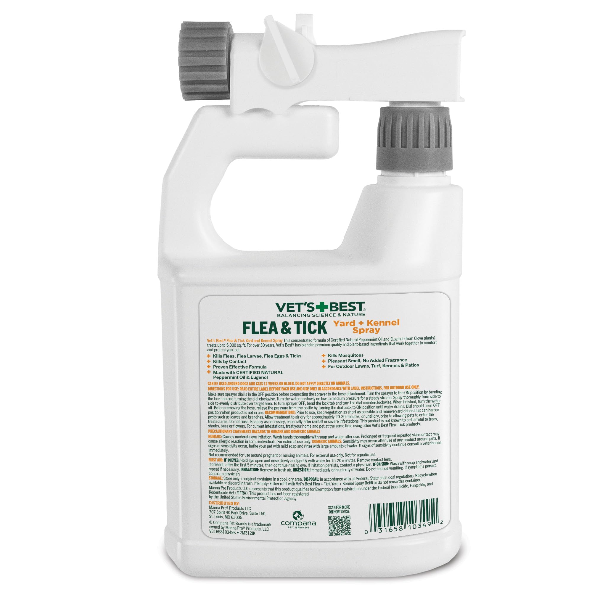 Vet's Best protection-plein-air: usage extérieur sûr autour pelouses et patios.