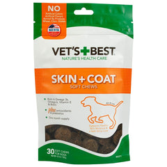 Vet's Best Skin & Coat Soft Chews, texture douce, pour peau saine et pelage brillant.