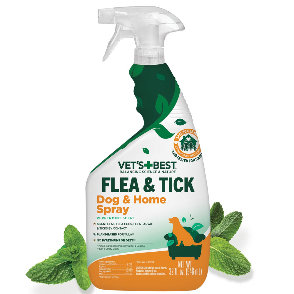 Vet's Best Vaporisateur Puces et Tiques – bouteille 946 ml pour intérieur sans taches.