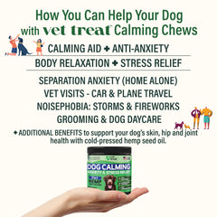 Vet Treat: friandises aux herbes pour chien, soutien relaxant au quotidien.
