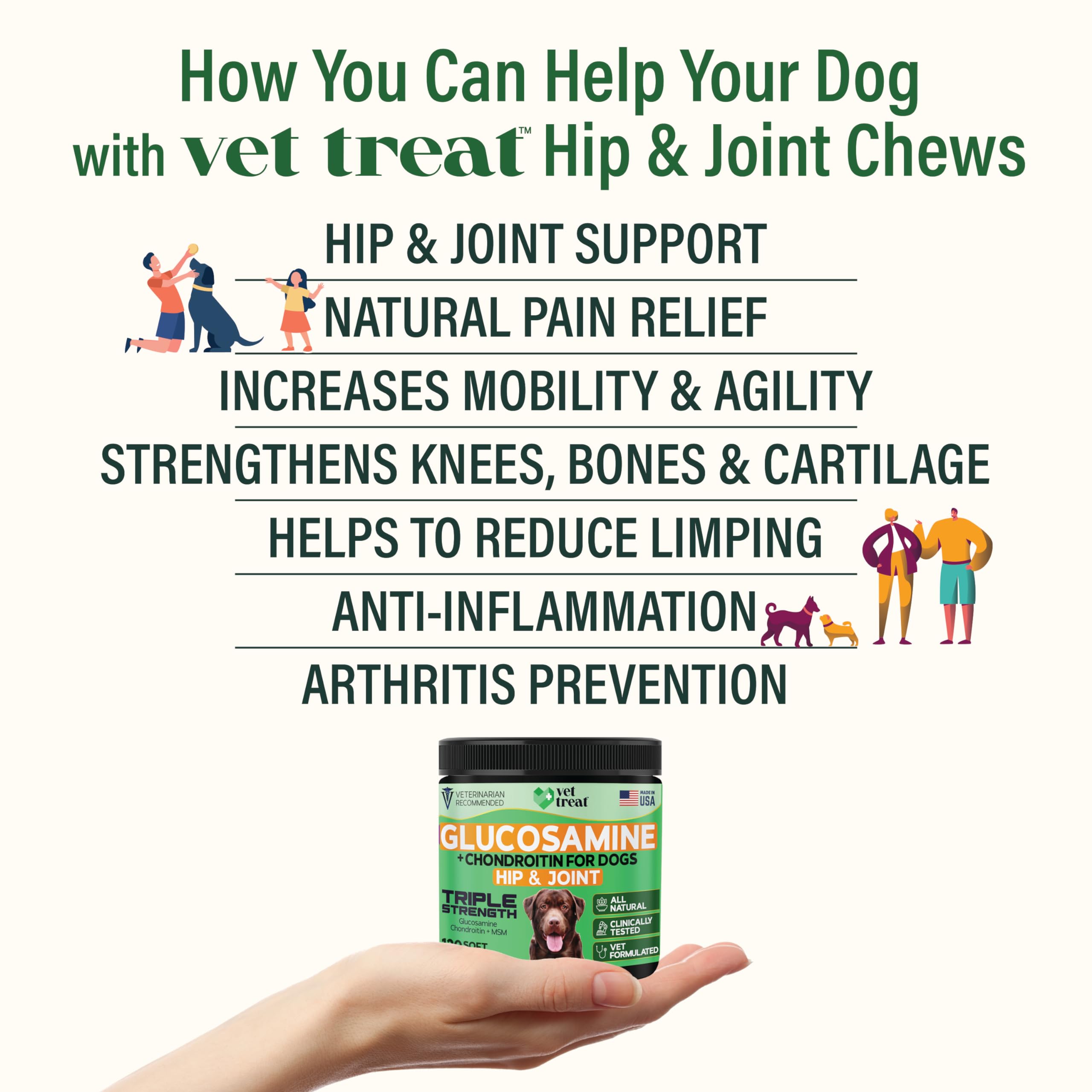 Vet Treat glucosamine — bouteille pour faciliter l'administration