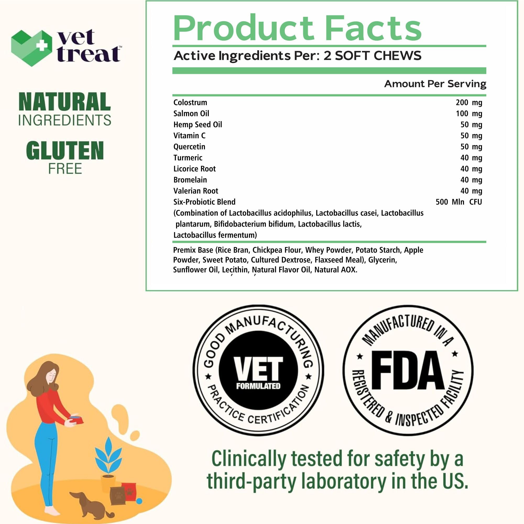 Vet Treat omega3 poisson ingrédients naturels pour peau et pelage sains.