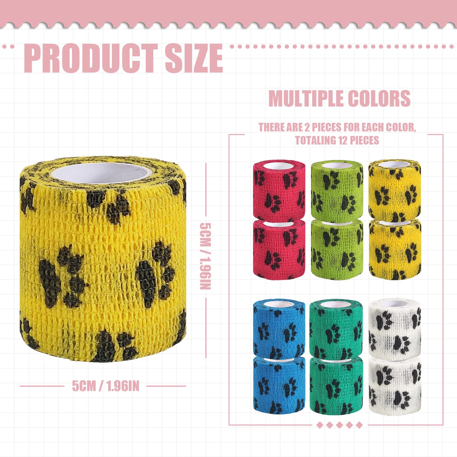 Vet Wrap bandage chien rouge: soutien fiable sans clips.