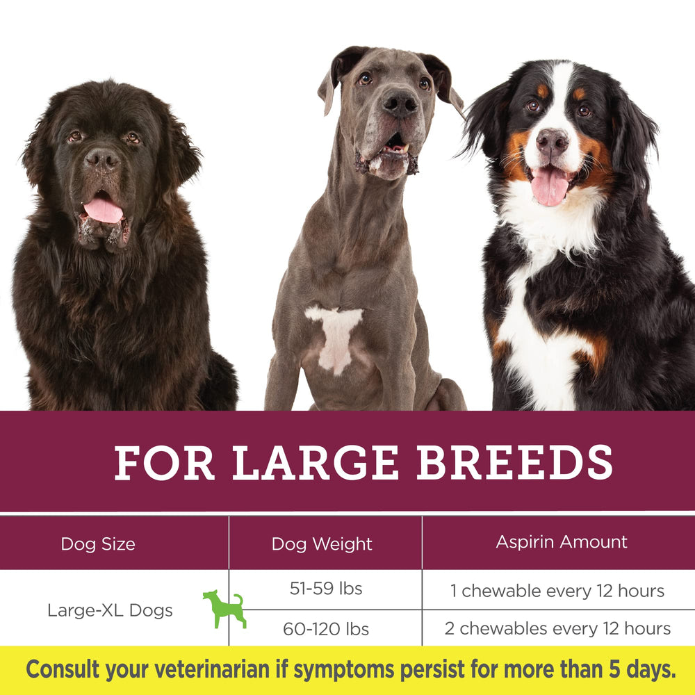 Étiquette claire indiquant le dosage selon le poids du chien.