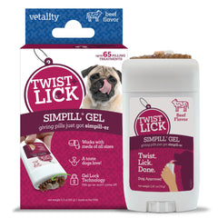 Vetality Twist Lick SimPill montre la technologie verrouillage en gel pour sécuriser les pilules.