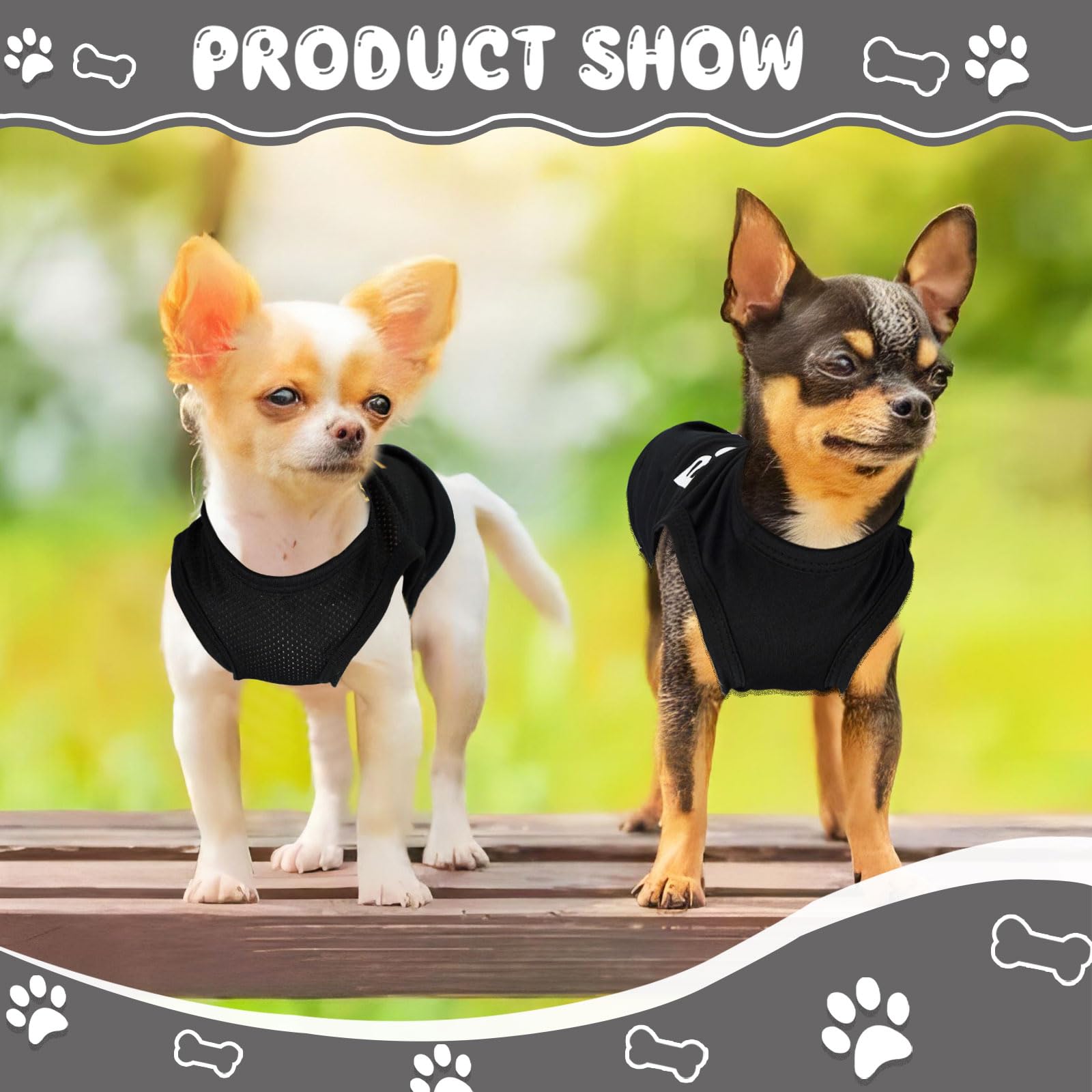vetements-chien-petit-noir-securite chemise-motif-3, confort adapté aux petits chiens.