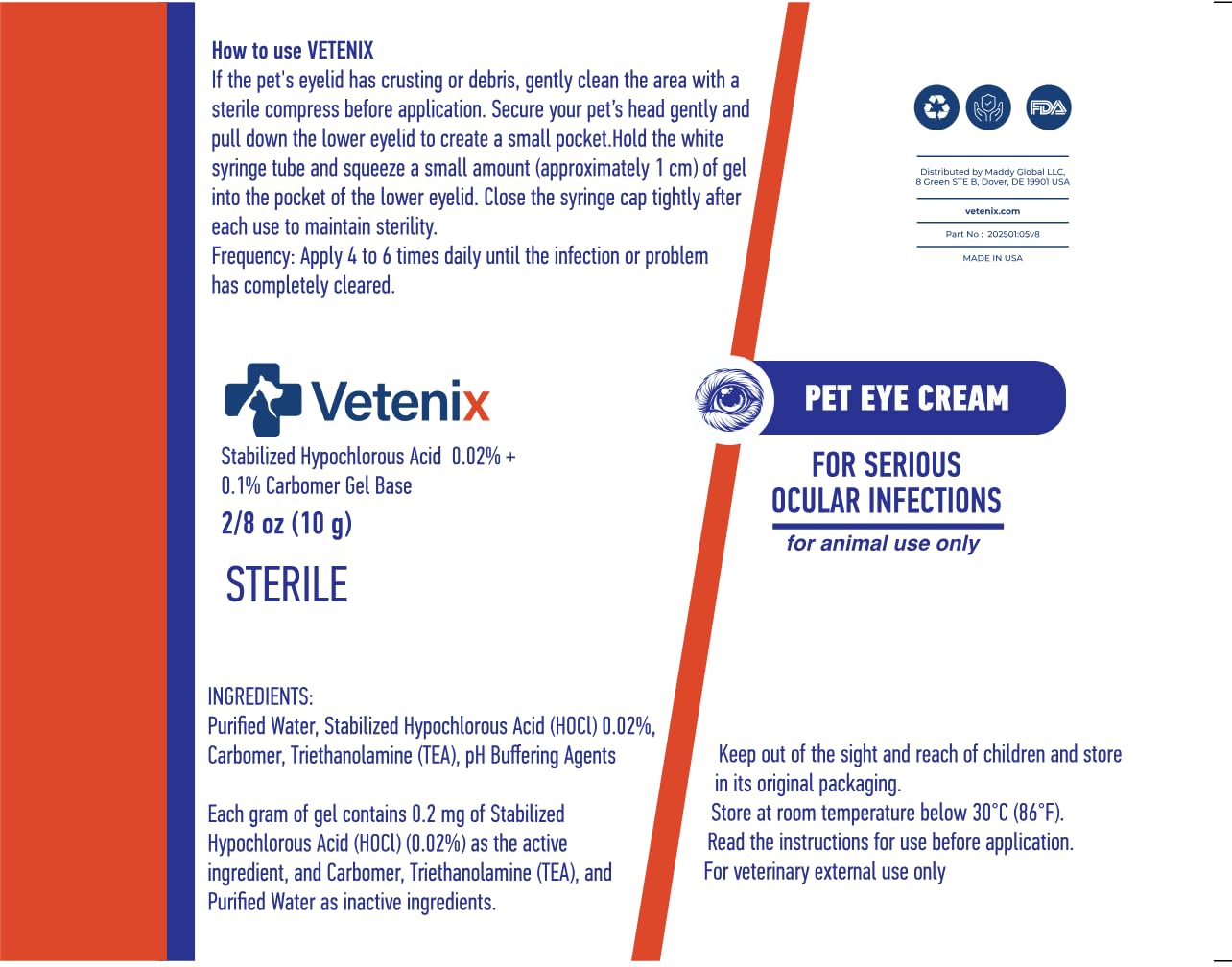 Vetenix Crème Yeux routine quotidienne, facilite l’entretien des yeux.