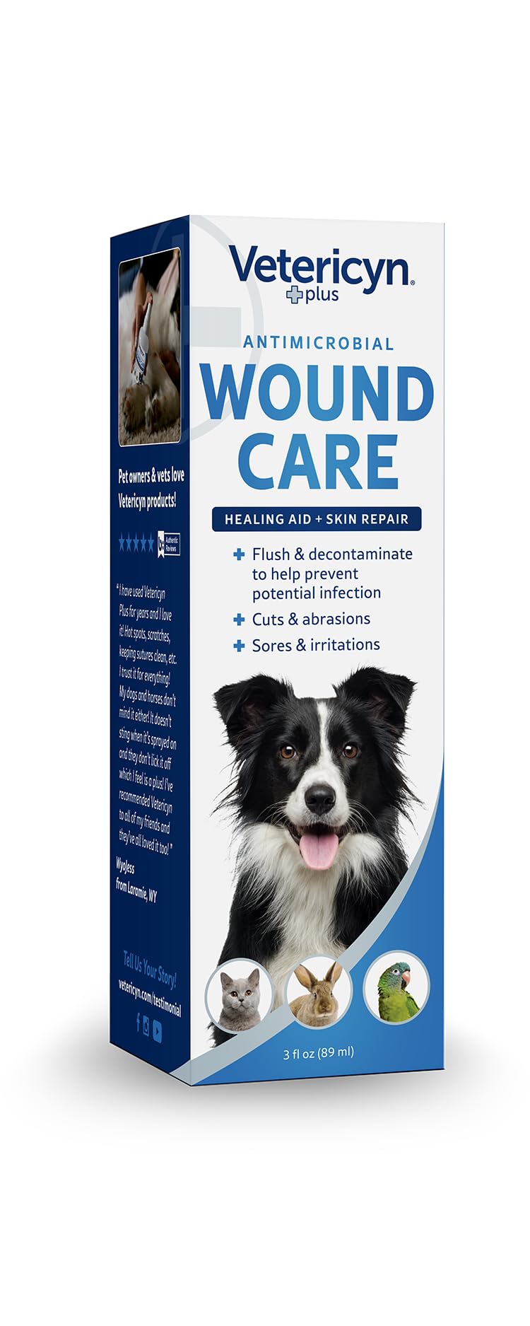 Bouteille Vetericyn Plus de 89 ml, format pratique pour les soins.