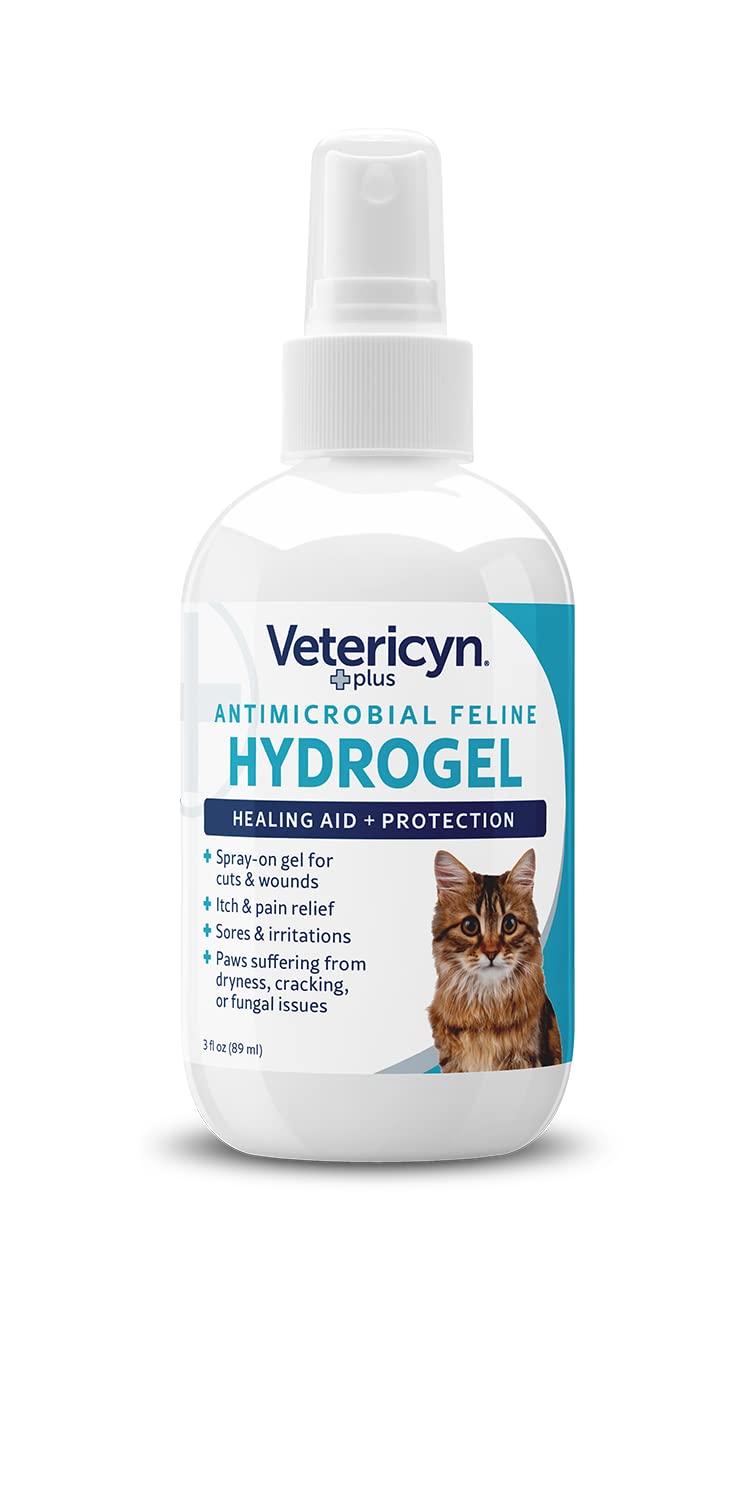 Application de gel sur irritations cutanées du chat avec Vetericyn Plus
