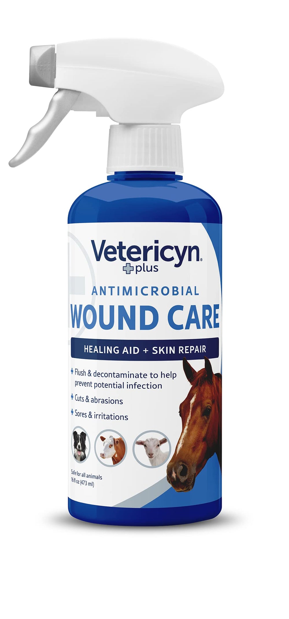 Spray Vetericyn Plus cheval pour plaies, nettoyage et apaisement.