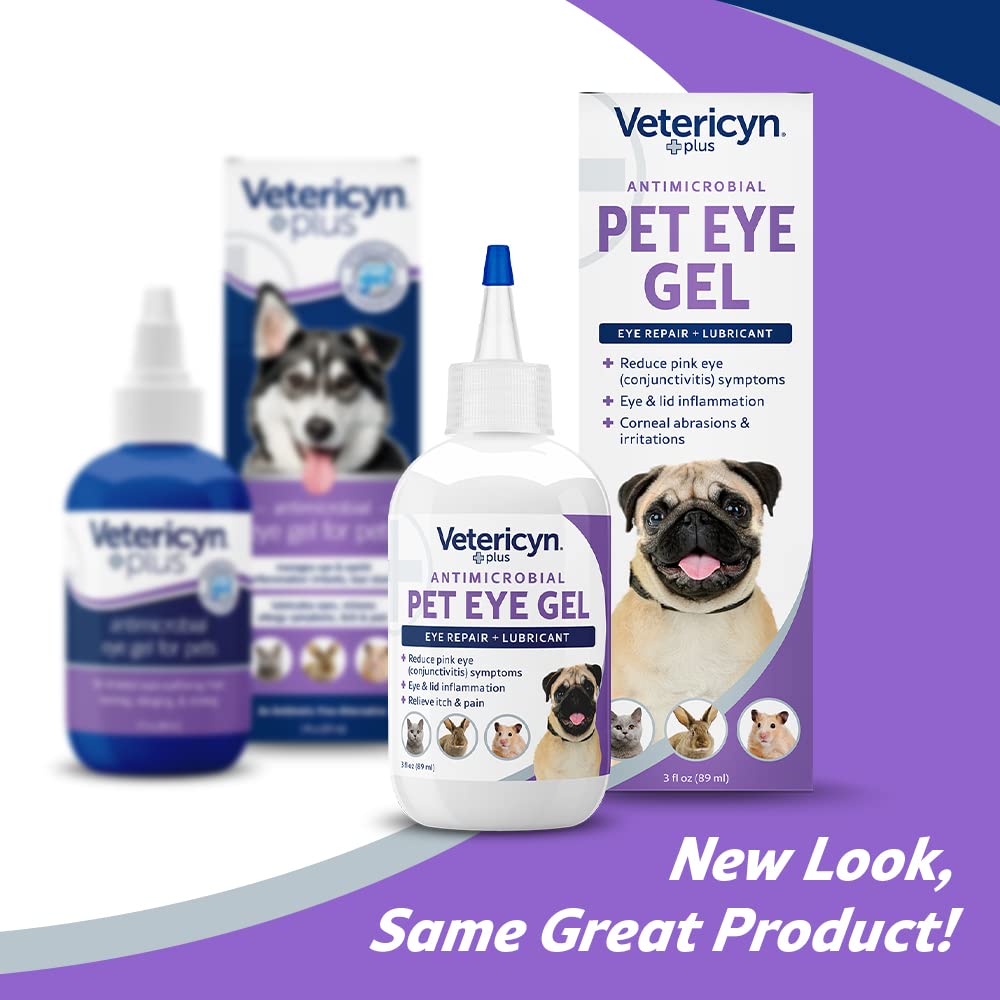 Application du gel oculaire Vetericyn Plus sur les yeux, usage domestique facile.