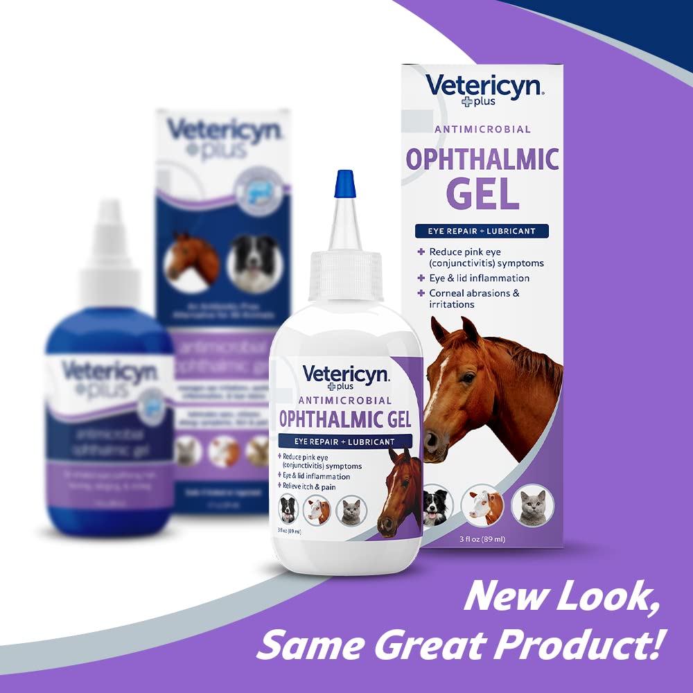 Formulation sans antibiotiques: Vetericyn Plus pour les yeux du cheval.