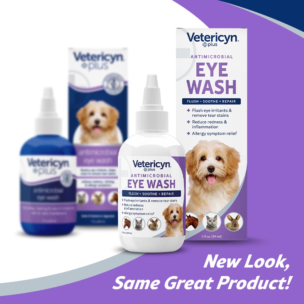 Nettoyage des larmes avec Vetericyn Plus pour yeux propres et nets.
