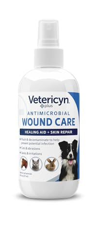 Bouteille Vetericyn Plus pour animaux : nettoyage des zones irritées et hydratation.